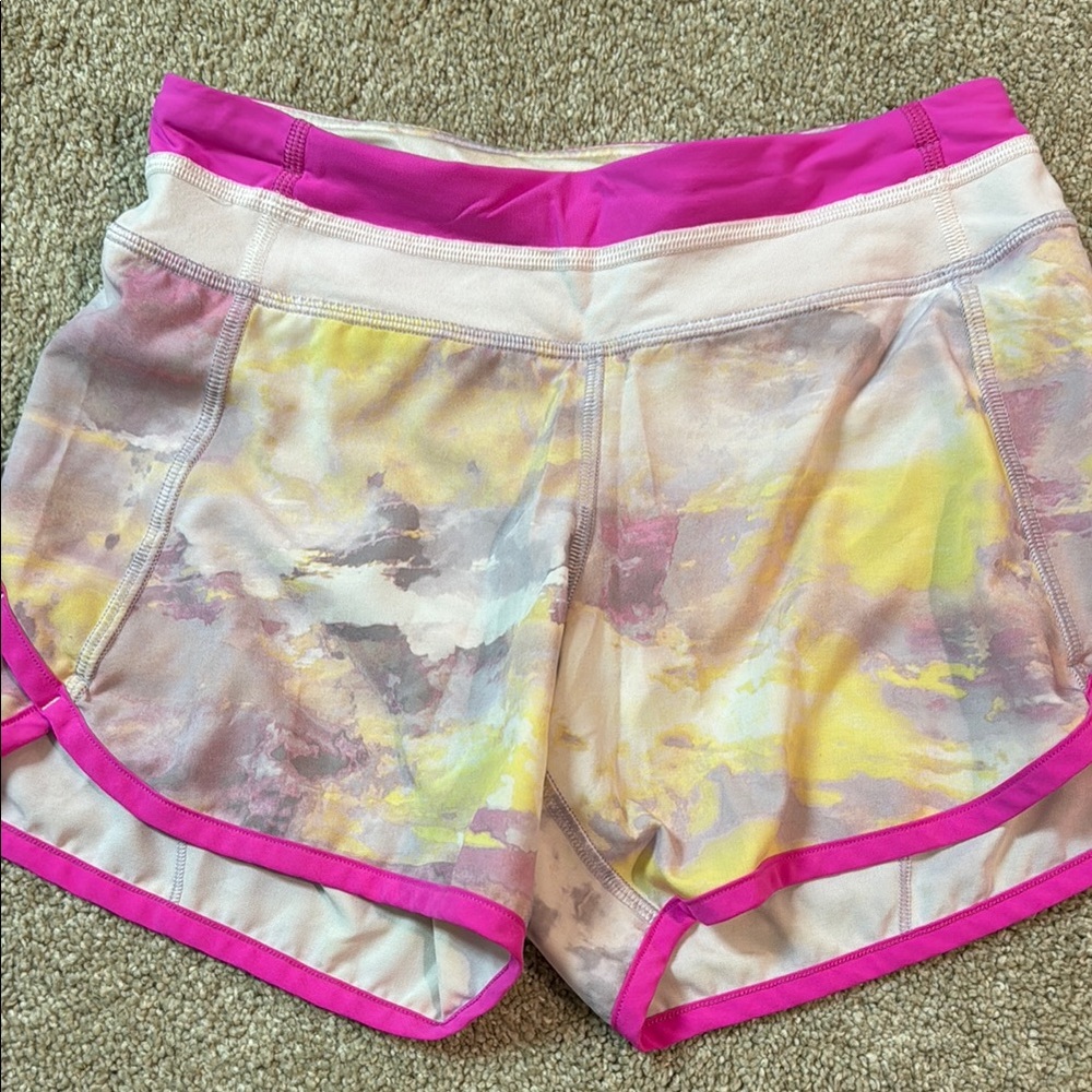 Ivivva by Lululemon Casual Pink, Yellow, Gray Tie-Dye Bottoms